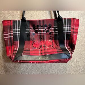 Victoria Secret Red and Black Plaid Tote Bag